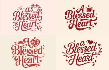 Fototapeta premium Collection of four different inspirational hand lettering designs featuring 
