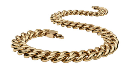 Obraz premium Golden Necklace Chain on Transparent Background, PNG File