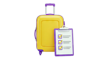 Travel Suitcase and Checklist: Planning a Trip