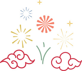 Cloud Firework Arc Decorative Element