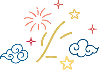 Cloud Star Burst Decorative Element