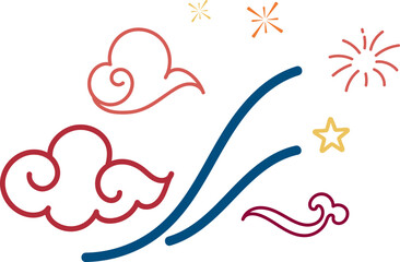 Obraz premium Cloud Spark Trail Decorative Element