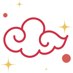 Obraz premium Red Cloud Sparkle Decorative Element