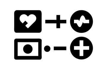 Obraz premium Healthcare Monitoring Icon Set Flat Medical Style (3) Vector Illustration