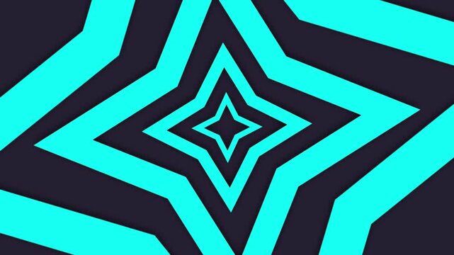 Abstract starburst pattern turquoise and black animated geometric background visuals