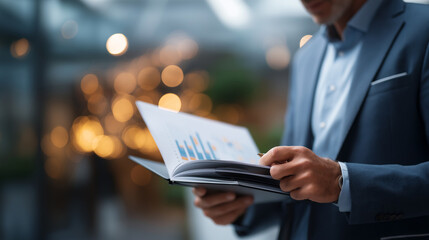 Faceless businessman analyzing data for performance heavily defocused digital background anonymous professional reviewing product design process optimization structural analysis