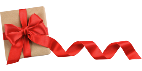 red gift box with ribbon