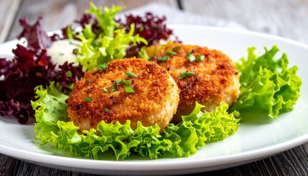Gebratene Putenmedaillons mit Blattsalat