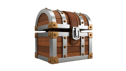 Treasure Chest Isolated on White Background