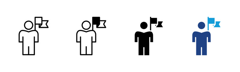 Leadership icon set multiple style collection