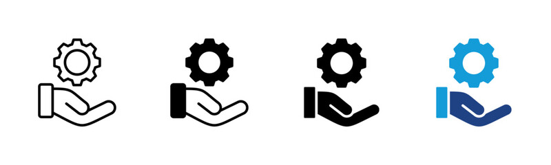 Services icon set multiple style collection