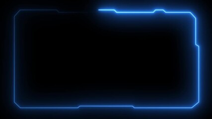 Futuristic digital HUD cyber frame technology for video overlay templates.Digital HUD futuristic motion graphic element cyber generated background optimized for secure hologram visuals - Powered by Adobe