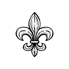 Fleur-de-lis hand drawn - vector icon © KR Studio