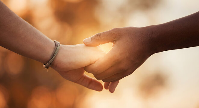 A Tender Moment of Connection and Support Between Two People Holding Hands