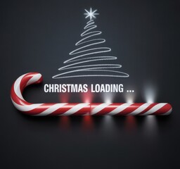 Stylized seasonal artwork with a glowing elliptical frame, minimal white tree sketch, and cheerful anticipation theme.