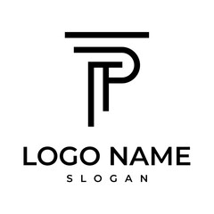 Letter P Pillar Logo