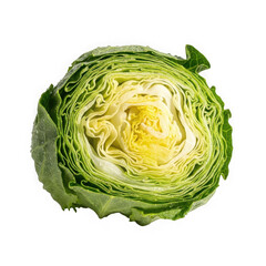 Obraz premium Fresh lettuce head isolated on transparent background