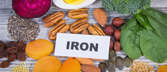 Ingredients containing natural iron, minerals and vitamins. Best food to fight with anemia