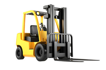 Yellow forklift truck isolated on white background