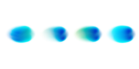 Abstract gradient blur colors, smoothly blue and green. The liquid and fluid shapes in dynamic visual effect. Flat vector illustration isolated on white background.