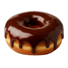 Chocolate donut isolated on white