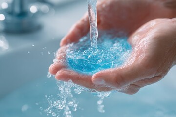 Fototapeta premium Hydroalcoholic Gel for Effective Hand Hygiene: Ensuring Cleanliness Anywhere
