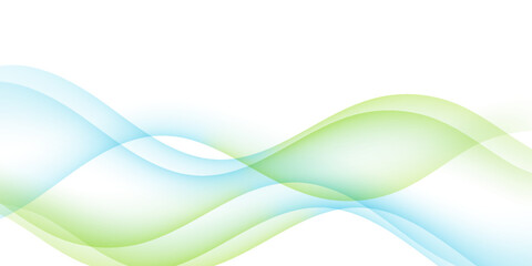Obraz premium Abstract Green and Blue Wavy Lines Background. Fluid Flowing Water and Nature Pattern. modern creative trendy design