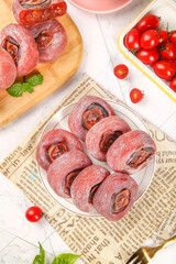 Frosted Persimmon Cakes from Gongcheng Guangxi with Fresh Tomatoes