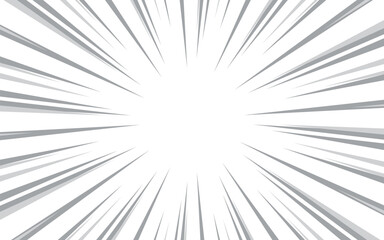 Fototapeta premium Black and white radial lines background in a comic book. Manga speed frame. Vector illustration.