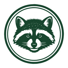 raccoon face icon logo seal vector on white background
Vector stamp icon