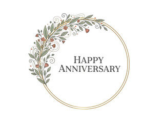 Happy Anniversary Floral Wreath Design for Celebrations