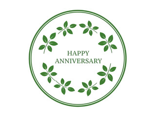 Elegant Anniversary Wreath Design with Green Leaves