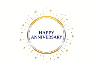 Anniversary Celebration Sparkling Gold and Silver Frame with Festive Typography