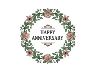 Elegant Anniversary Wreath Design with Floral Elements