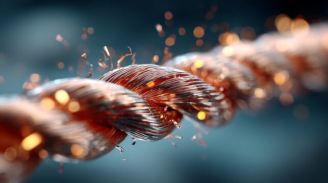industrial copper wiring detail macro shot illustration