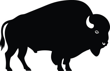 Bison silhouette isolated on transparent background