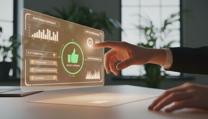 Interactive digital dashboard enhancing business insights modern office data visualization professional environment close-up view technology trends