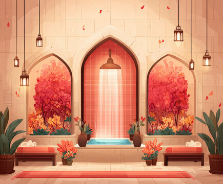 Hamam spa bright background