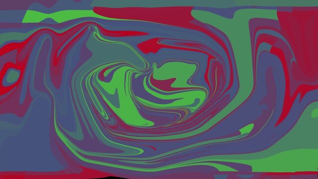 Abstract swirling multicolor fluid with red green blue and purple blending together in psychedelic pattern Generate title without using the word "Title:" before it