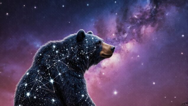 Cosmic Bear Constellation Celestial Animal Universe.