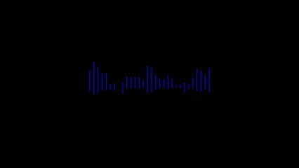 Blue audio equalizer waveform bars displayed on a Generate title without using the word "Title:" before it. black background with varying heights and symmetrical patterns