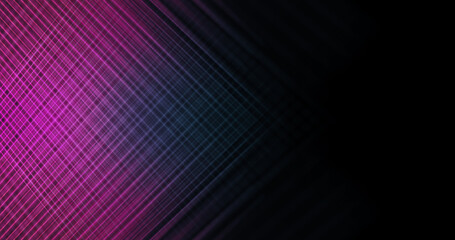 Abstract futuristic grid of glowing lines in purple tones forming a digital background.