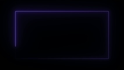 Blue neon rectangular outline with glowing edges on a dark Generate title without using the word "Title:" before it. background 1742