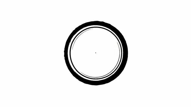 Black circle design, minimal illustration with concentric rings, simple elegance