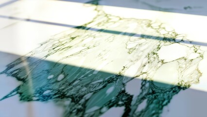 Obraz premium A closeup view of a shattered glass window with cracks and shards isolated on white background