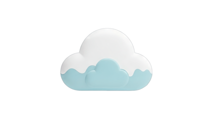 Cloud-shaped Night Light on White Background