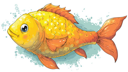 Playful Cartoon Fish Character Vector Illustration - Underwater Fun Concept