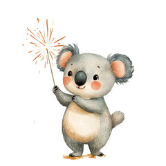 Watercolor Koala Clipart ,high-quality, high resolution. Perfect for invitations, greeting cards, nursery decor, scrapbooking
