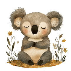 Watercolor Koala Clipart ,high-quality, high resolution. Perfect for invitations, greeting cards, nursery decor, scrapbooking