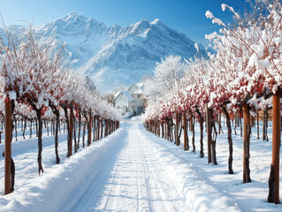 snow vineyard